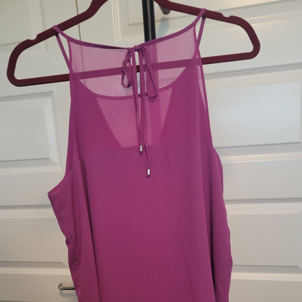White House Black Market Fushcia Tank Top with Spaghetti Straps, Size M - Picture 3 of 6